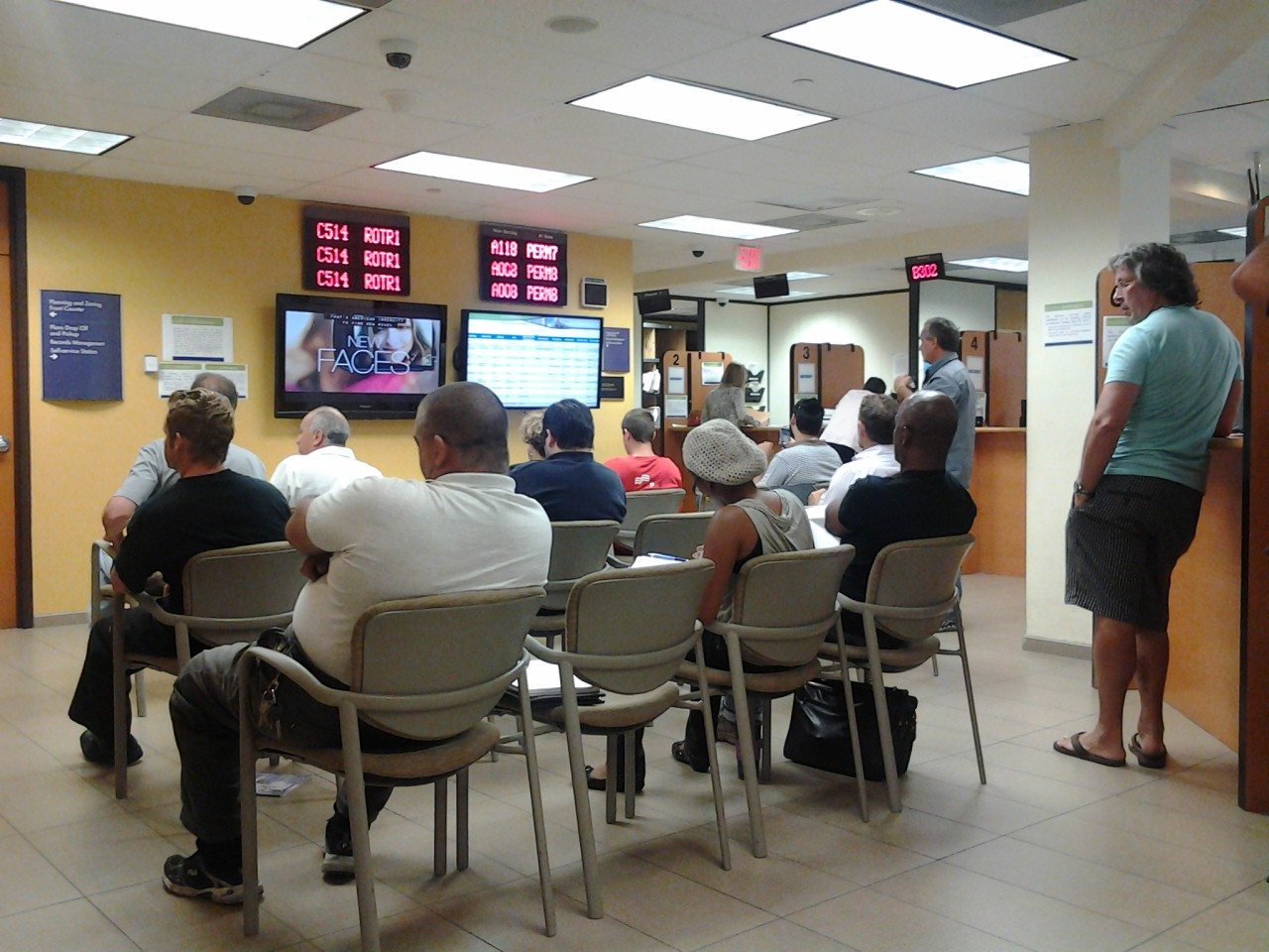 Miami building department waiting room – Active Builders submits permits on behalf of clients